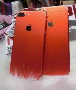 Dán decal nhôm xước giả iPhone 7 Đỏ (Red)