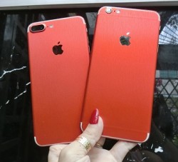 Dán skin nhôm xước giả iPhone 7 Đỏ (Red)