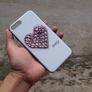 Ốp lưng iPhone 7 Plus trái tim đính đá